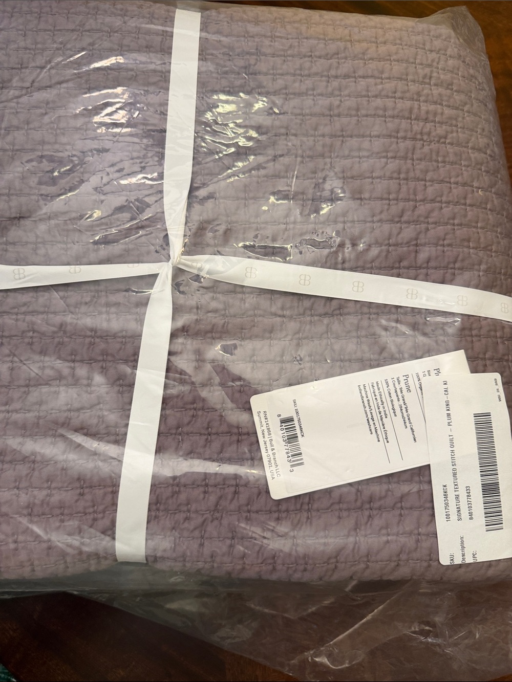 Boll & Branch Signature Textured Stitch Quilt prune purple C/K